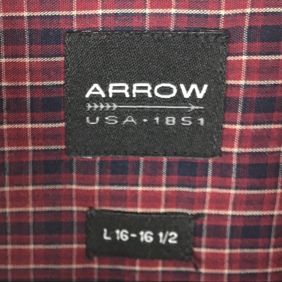 Arrow Wrinkle Free Shirt - Red & Blue Button Down - Picture 3 of 3